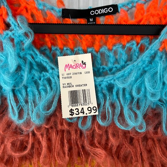 Vibrant Multicolor Loop Knit Women's Sweater - Picture 3 of 3